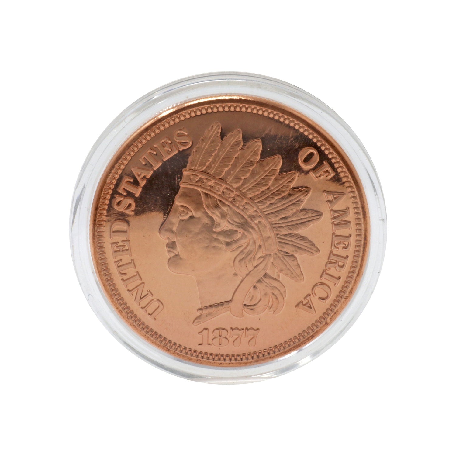 .999 Pure 1oz Copper Coin Collectable - Liberty in Chief Headdress