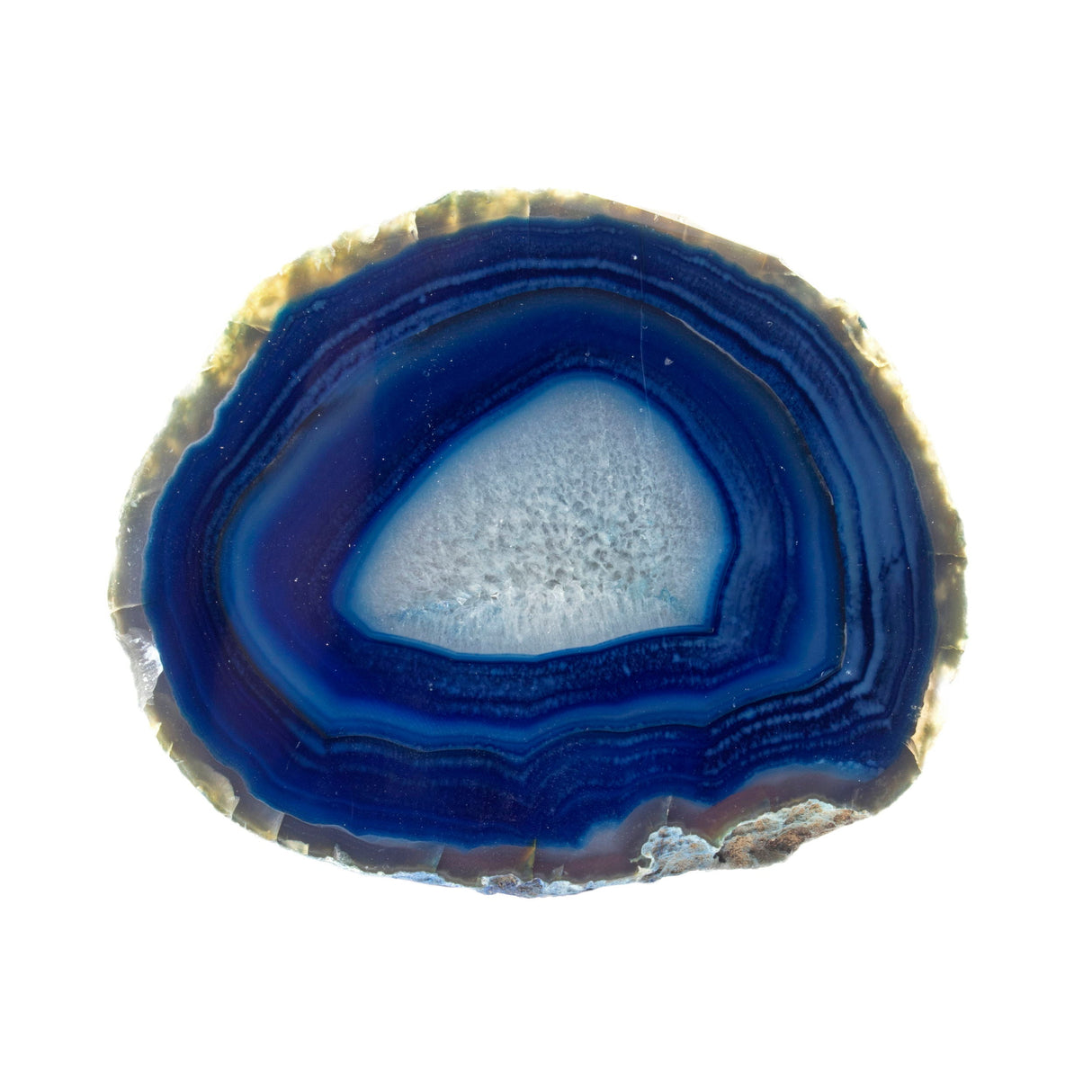 Blue Dyed Agate Slice with Lucite Prong Stand