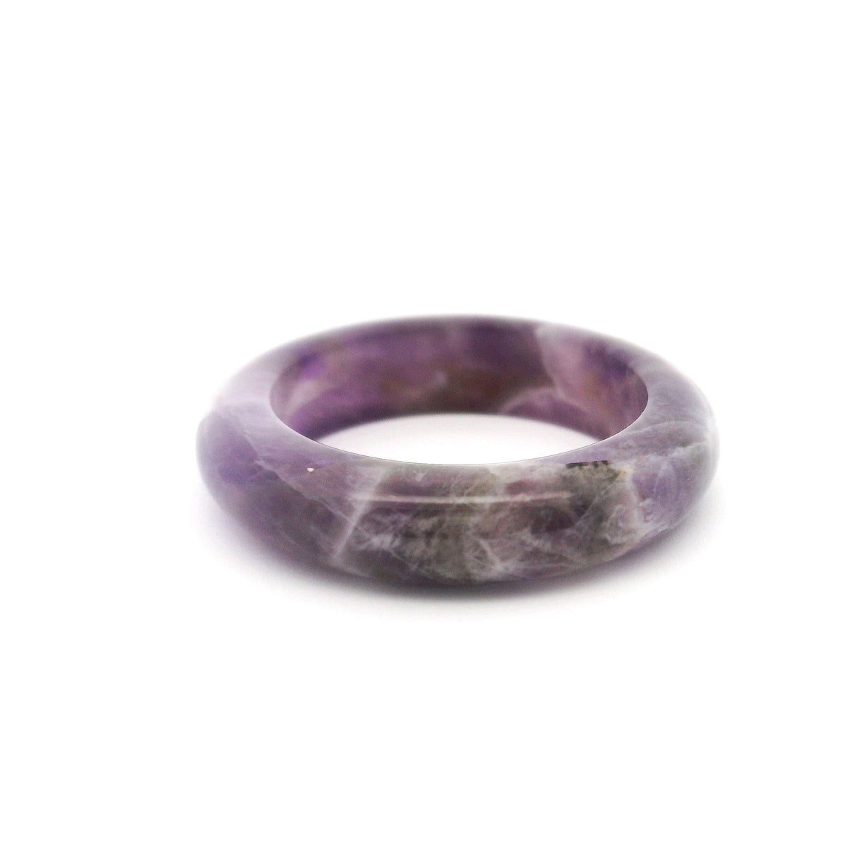 Amethyst Gemstone Ring - Solid Stone Carving sz9