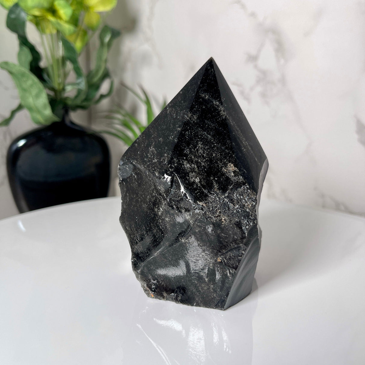Silver Sheen Obsidian Point
