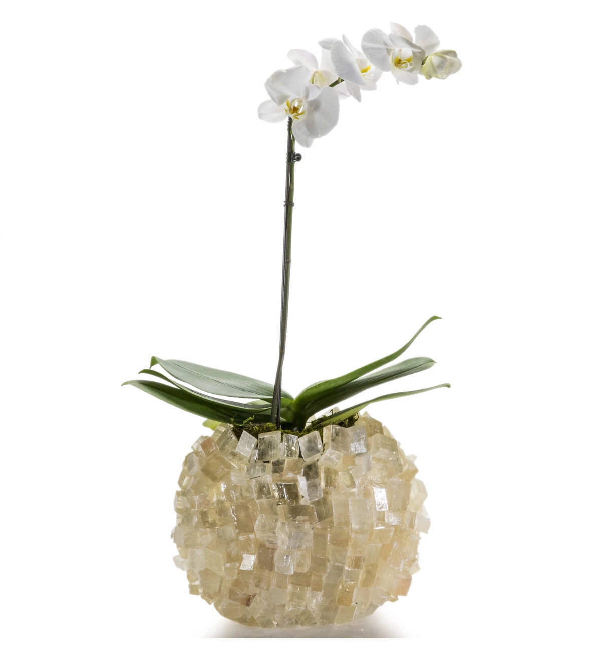 Calcite Cube Crystal Gemstone Vase - Oval