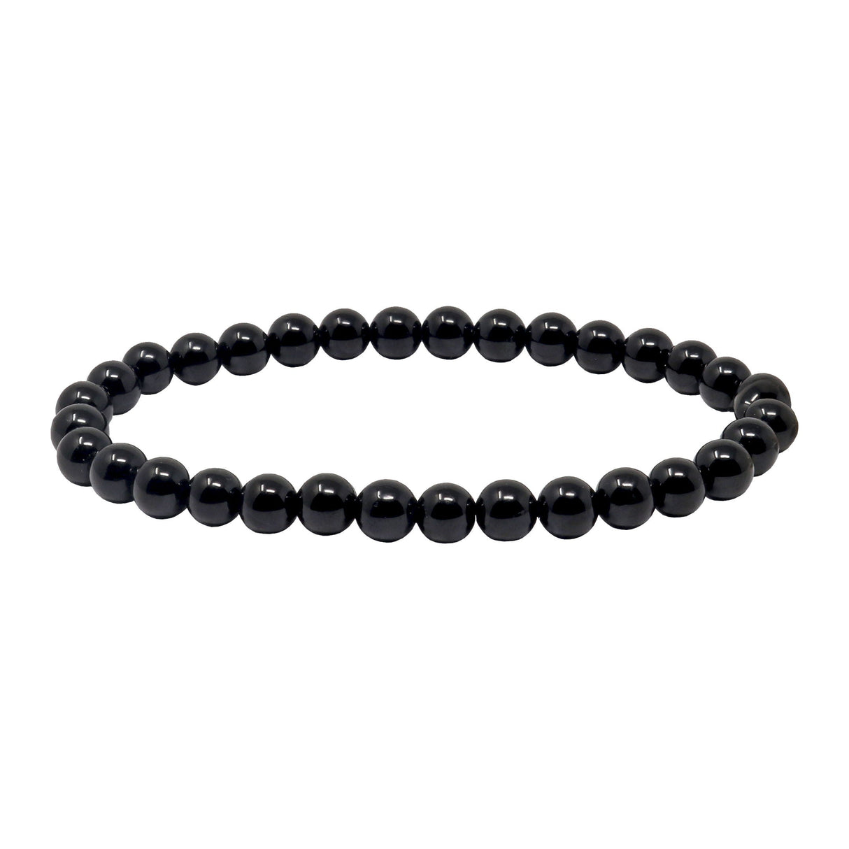 Black Tourmaline Beaded Bracelet 6mm Rounds