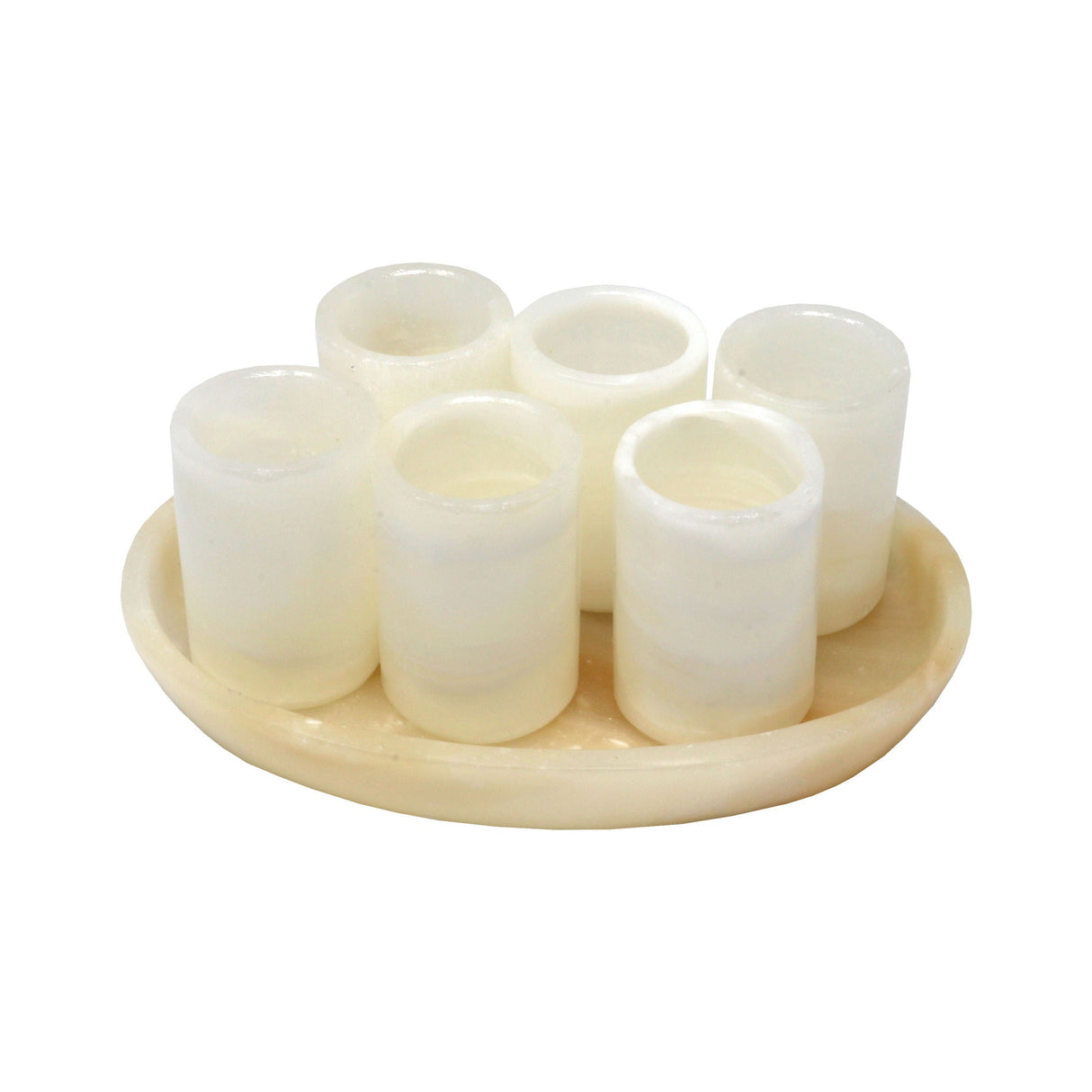 Single-shot Pearlescent Onyx Tequila Set of 6 with Tray