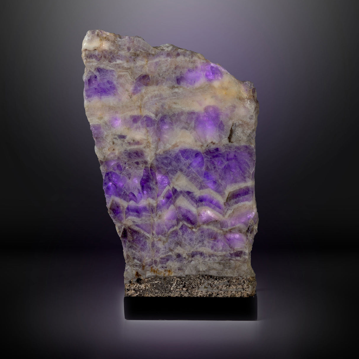 Chevron Amethyst Slice Table Lamp Pair- Horizontal Banding