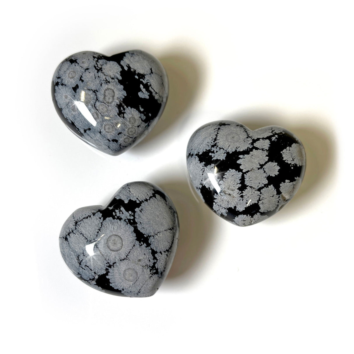 Snowflake Obsidian Puffy Heart (Singles)