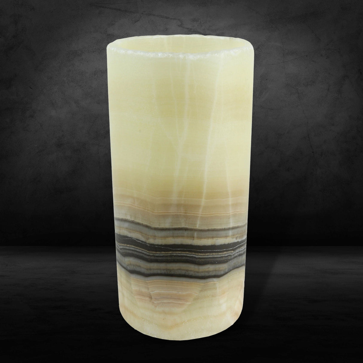 White Cylinder Onyx Luminary