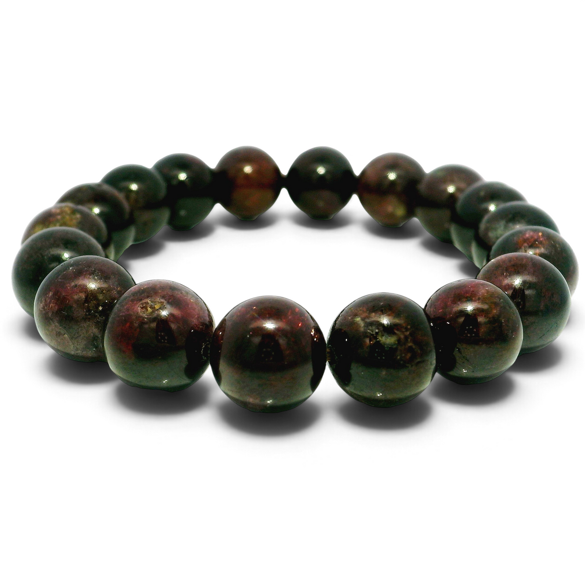 10mm Polished Gemstone Beaded Bracelet
