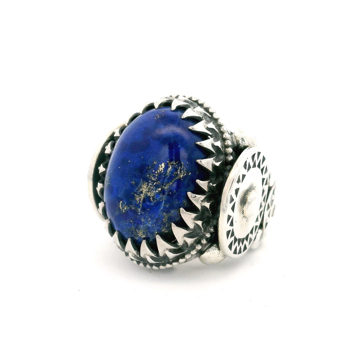Lapis Lazuli Ring on Valhalla Band - Oval Cabochon