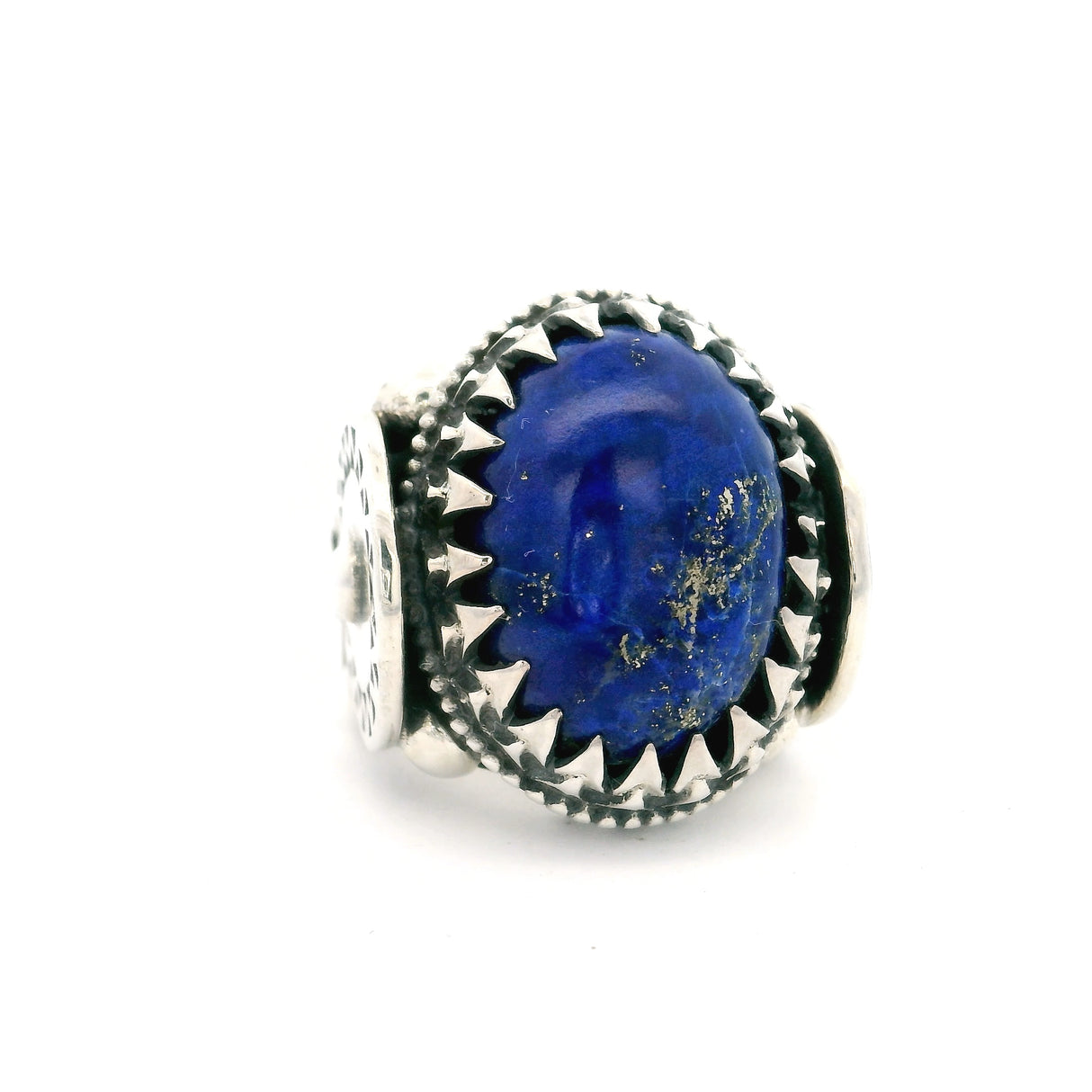 Lapis Lazuli Ring on Valhalla Band - Oval Cabochon