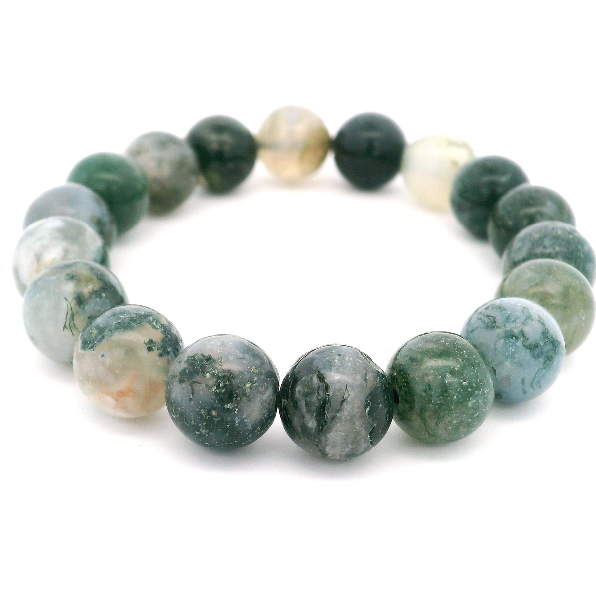 10mm Polished Gemstone Beaded Bracelet