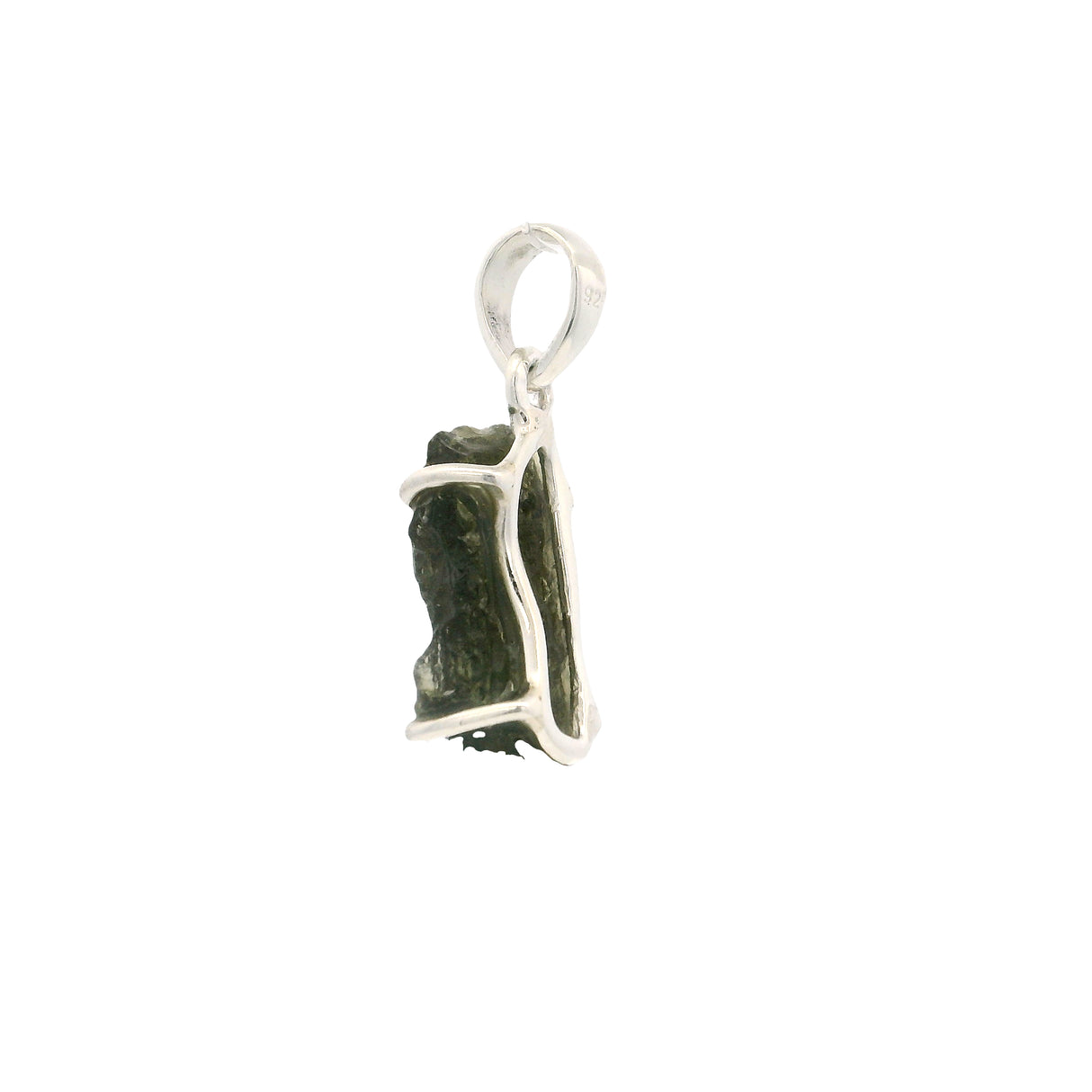 Moldavite Pendant - Prong Set Rough Freeform Specimen