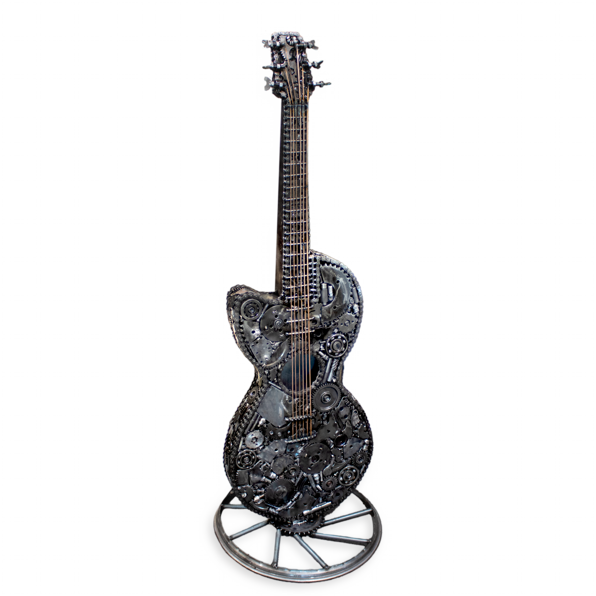 Guitar Recycled Metal Art Sculpture 48"