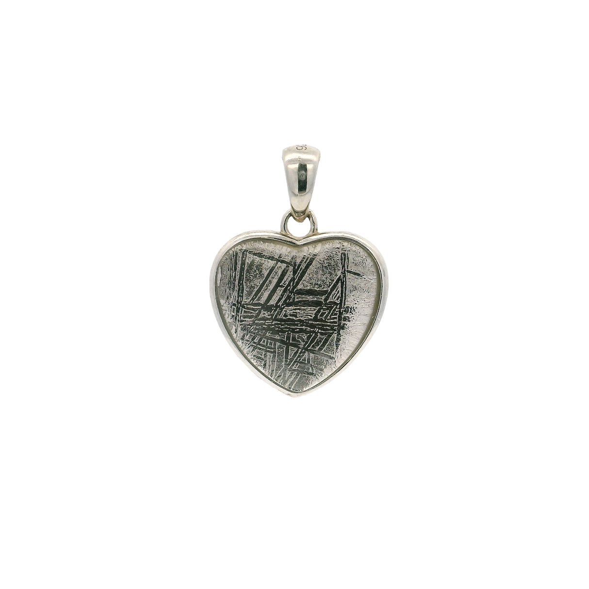 Muonionalusta Meteorite Pendant - Double Sided with Quartz Cabochons & Rhodium Overlay