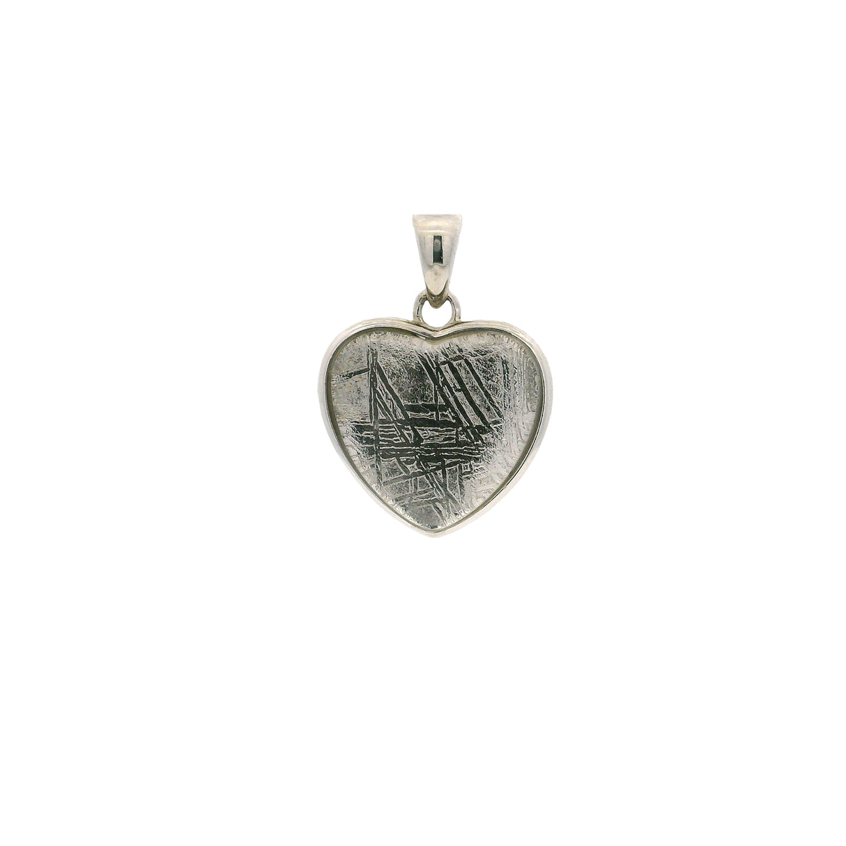 Muonionalusta Meteorite Pendant - Double Sided with Quartz Cabochons & Rhodium Overlay