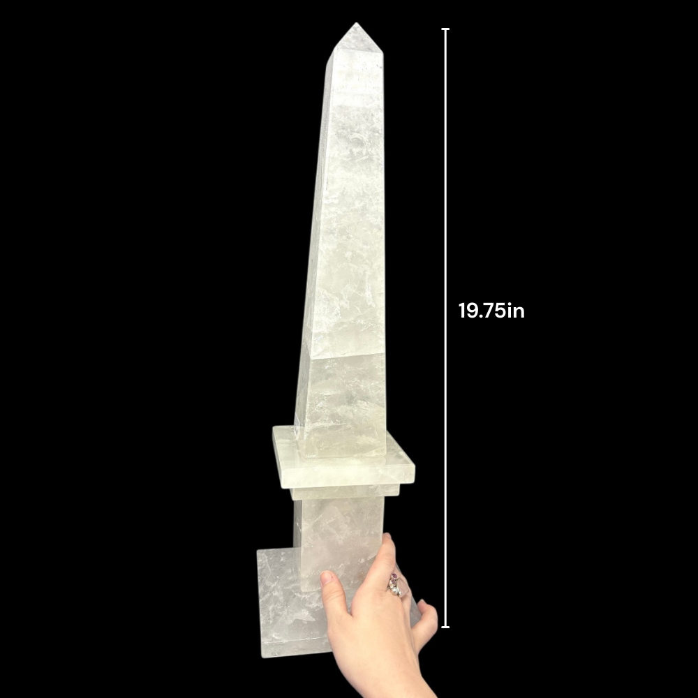 Clear Quartz Obelisk with Milky Base