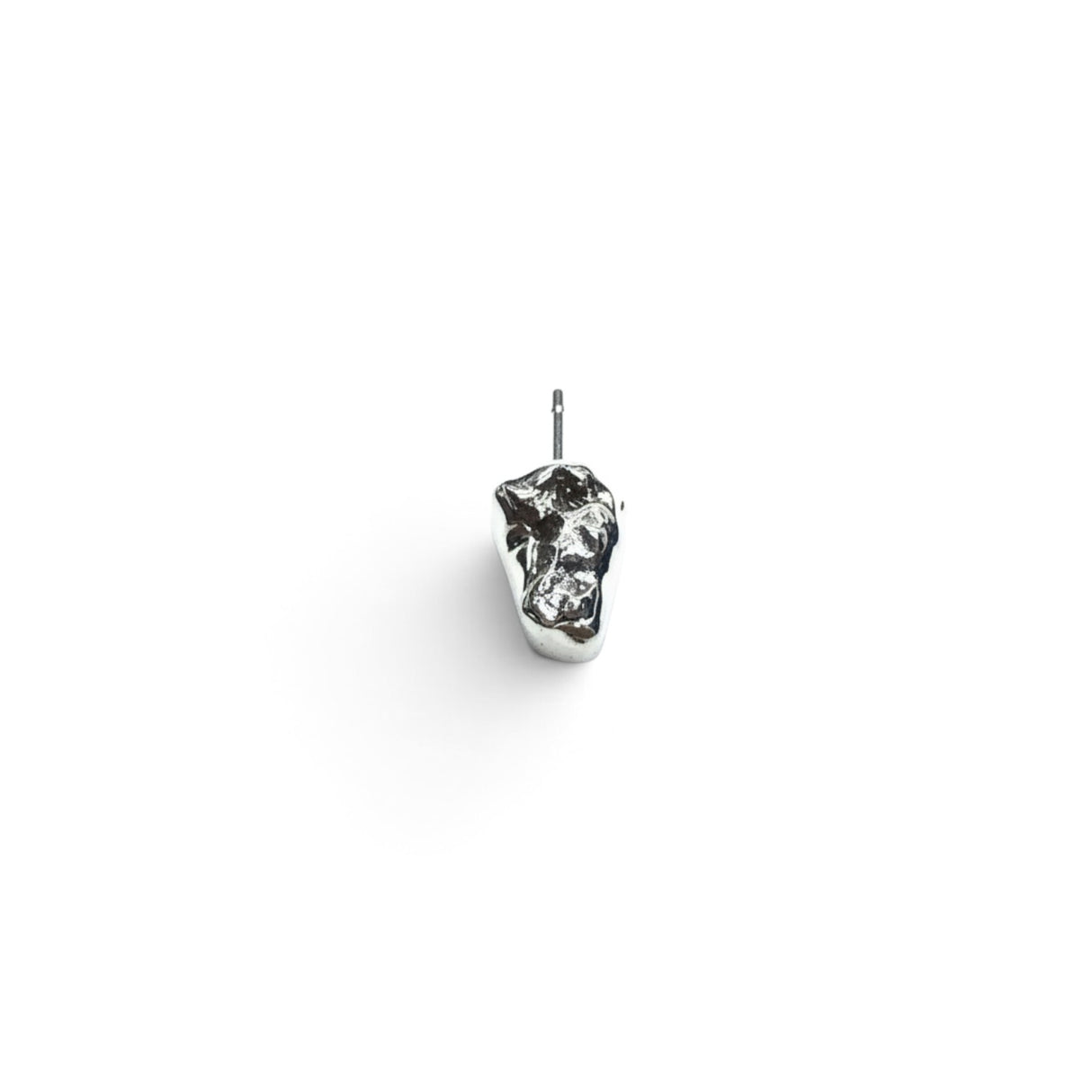 Rare Earth Gallery Campo De Cielo meteorite pendant featuring a dainty organic nugget in a 925 sterling silver bezel