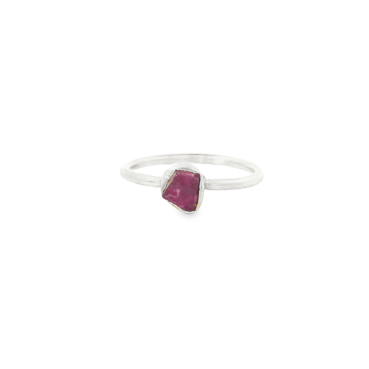 Bague Rubis Pépites sur Bande Verte T7