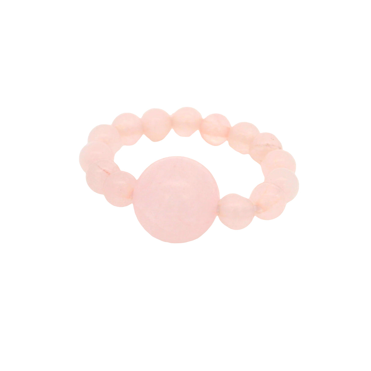 4.5mm Gemstone Beaded Ring with 10mm Round Focal