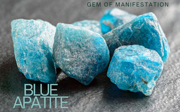Blue apatite crystals