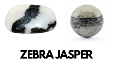 zebra jasper crystal meaning black and white patterned stone