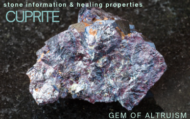 Cuprite, gem of altruism — a raw metallic specimen with dark iridescent purple and blue crystalline faces
