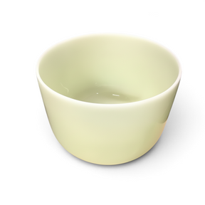Rare Earth Gallery 10-inch malachite gem-infused quartz singing bowl tuned to note E at 440Hz for sound healing.