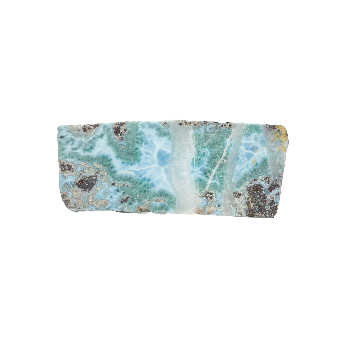 Larimar Slice with Rough Edges - Double-Sided Polished (Free Lucite Stand with Purchase)