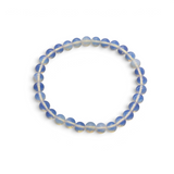 Rare Earth Gallery 6mm opalite beaded bracelet with translucent blue and iridescent round gemstone beads