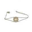 Rare Earth Gallery gold overlay sterling silver heart chakra bracelet with sacred geometry design on a delicate chain