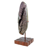 Quartz Druze Freeform Specimen on Bronze Rooting Custom Stand with Matte Druze & Bubbly Agate