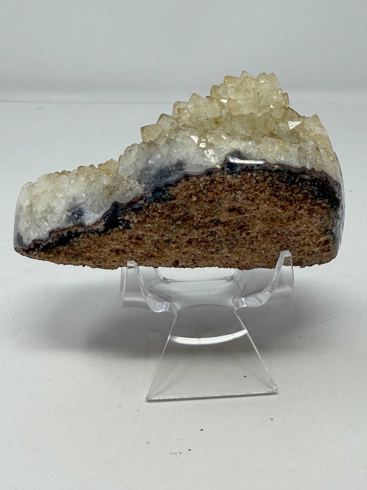 Polished Natural Citrine Crystal Stalactite Knobs on Lucite Stand