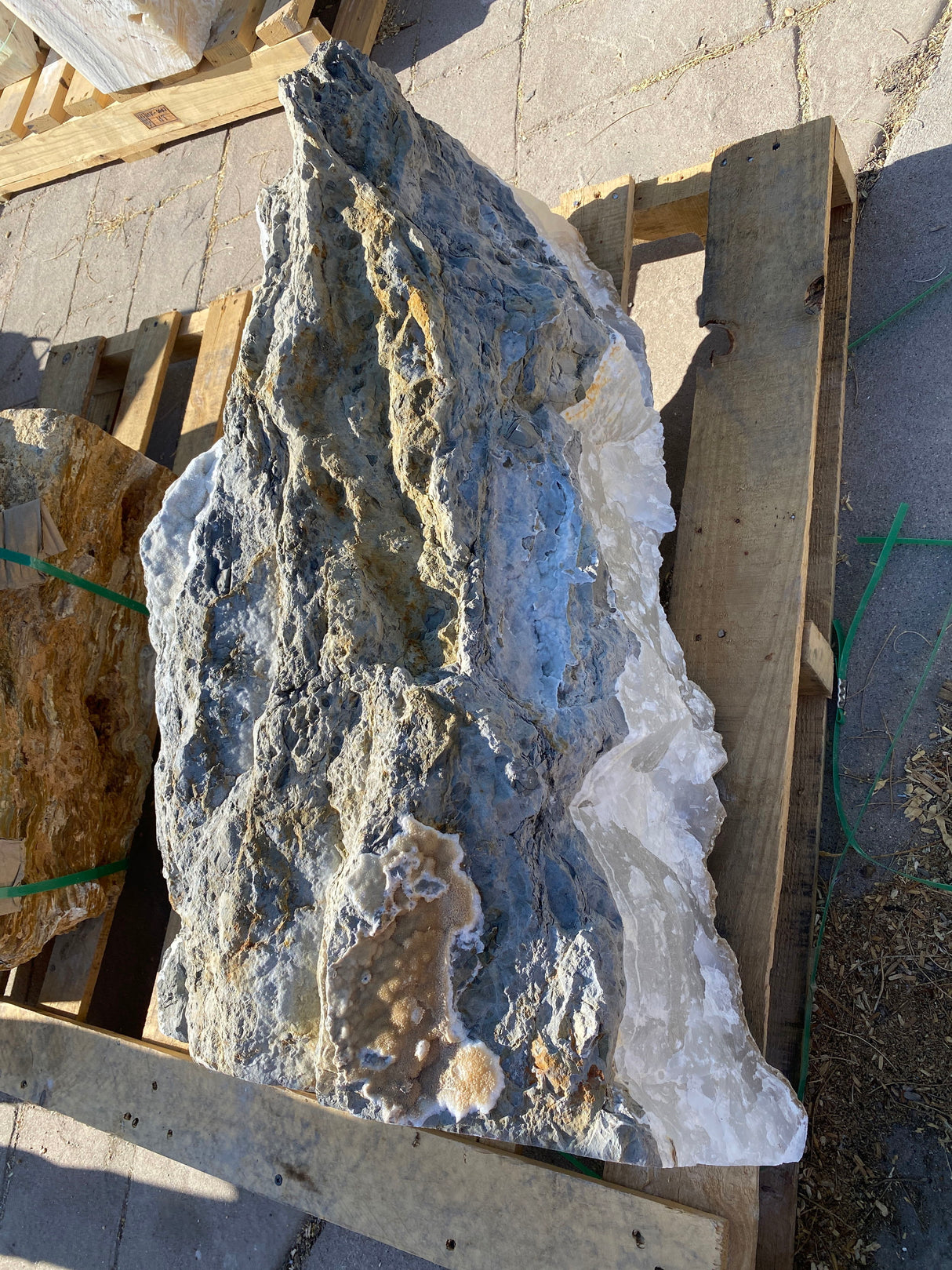 TEHUACAN Gray Onyx Rock Fountain ***NO Basin - Pointy Boulder