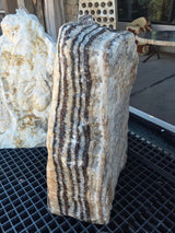 Red Zebra Onyx Fountain - Corner Cut with Vertical Banding
