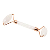Rouleau facial en quartz avec accessoires en or rose