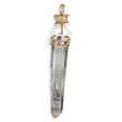 Rare Earth Gallery quartz crystal point pendant with gold-plated sterling silver, amethyst, and Merkabah star detail.