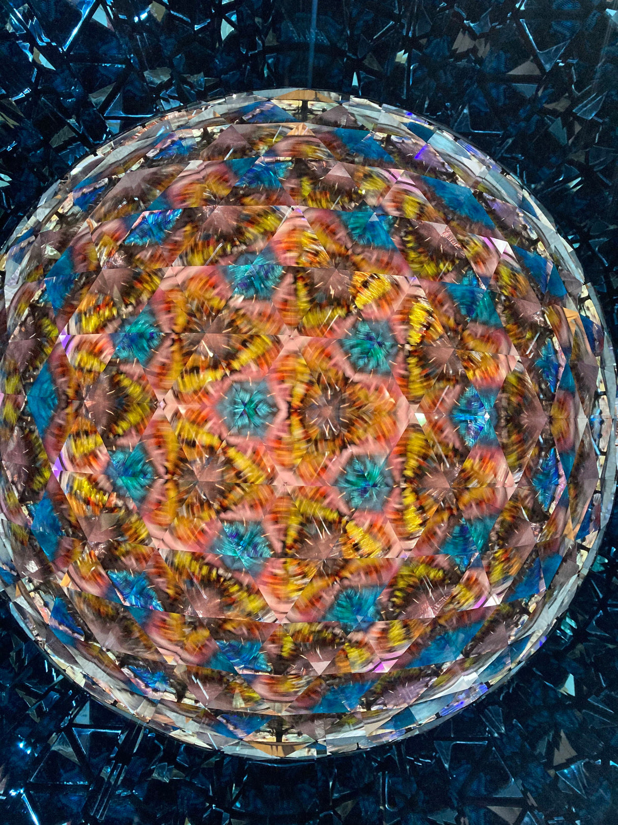Kaleidoscope with Manzanita Branch End Table Artpiece