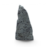 Muonionalusta meteorite mountain corner edge cut, front face showing dark etched Widmanstatten pattern