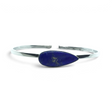 Rare Earth Gallery lapis lazuli twist bracelet featuring an east-west set pear cabochon in 925 sterling silver