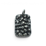 View of Sterling Silver Skull Dog Tag Pendant