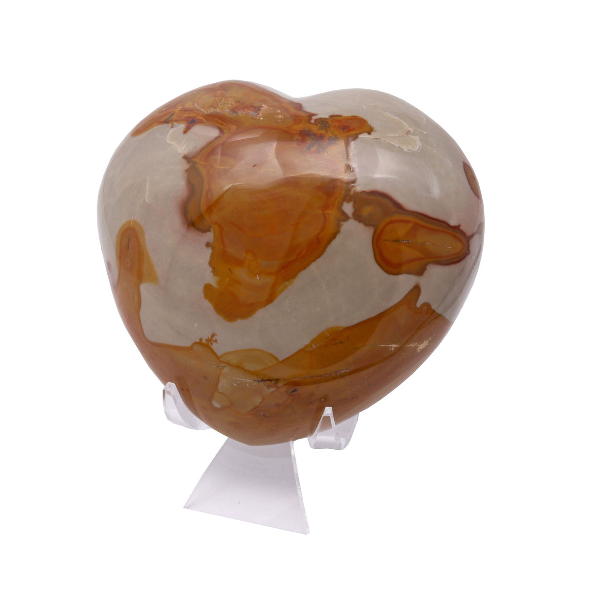Polychrome Jasper Heart with Lucite Cluster Stand
