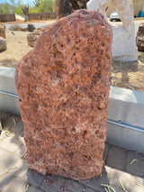 Red Travertine Fountain With Single Side Cut