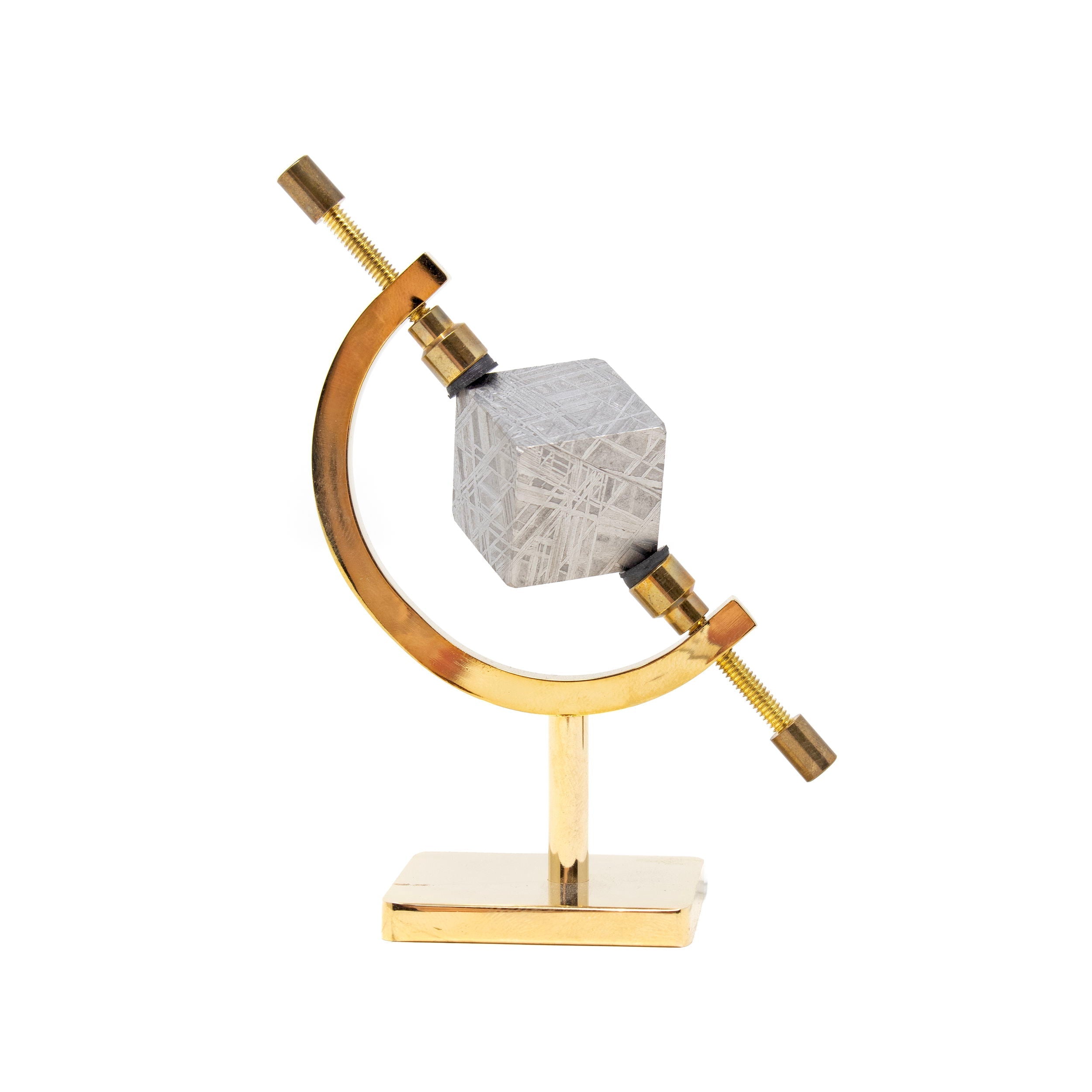 Muonionalusta Meteorite Cube In Caliper Stand - Rare Earth Gallery