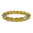 Light topaz crystal bracelet with golden faceted beads and rhinestone rondelle spacers