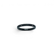 Rare Earth Gallery 2mm titanium ring with black IP plating and a half-band of sparkling black cubic zirconia stones.