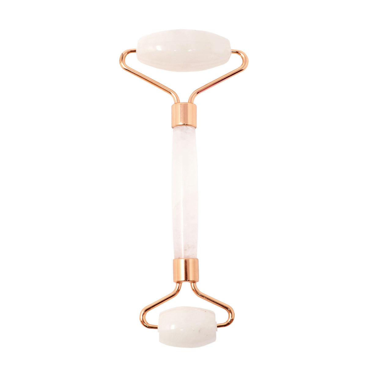 Rouleau facial en quartz avec accessoires en or rose