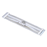 Tree of Life White Multi Wrap Bracelet - Sacred Geometry with Magnetic Clasp