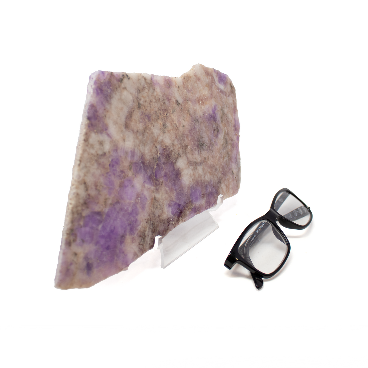 Chevron Amethyst Slice Luminary In Lucite Lighted Stand