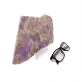 Chevron Amethyst Slice Luminary In Lucite Lighted Stand
