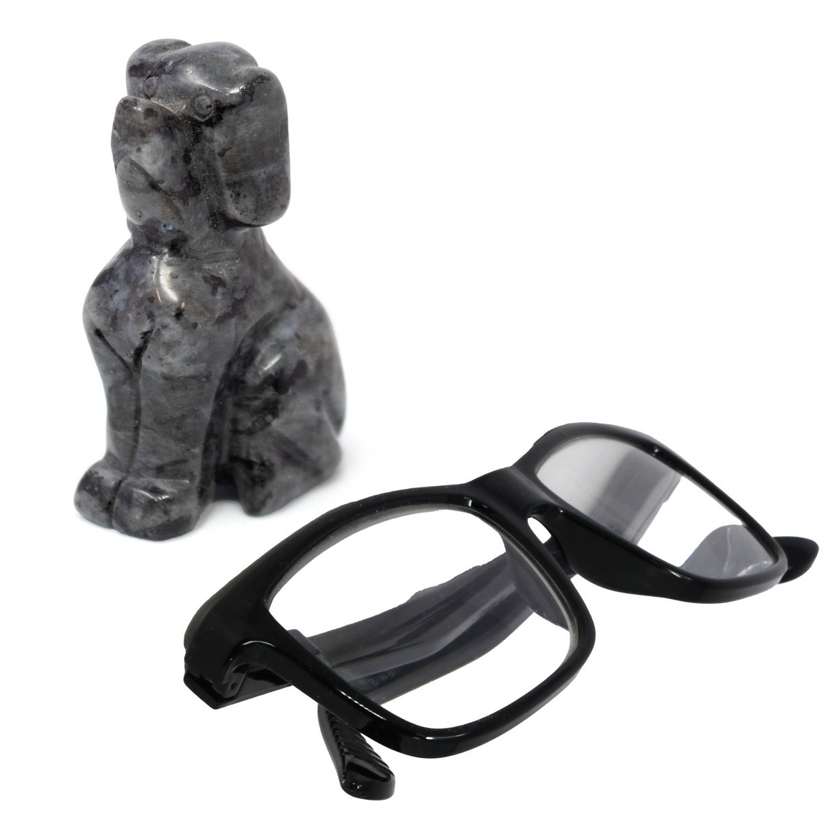 Larvikite Dog Carving