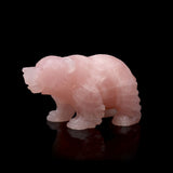 Rose Quartz Carving - Bear Matte Finish